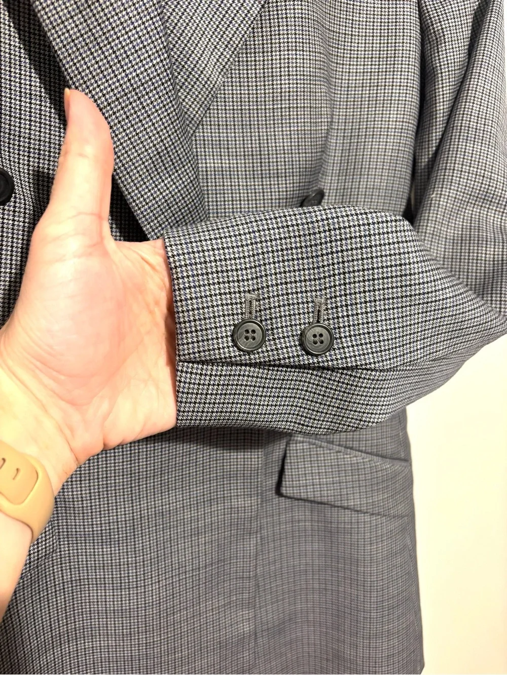 J. Crew 365 Gray Glen Plaid Double-Breasted Blazer Size 0